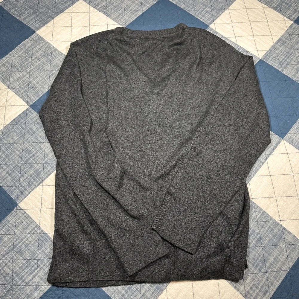 Banana Republic Luxury Blend Cardigan Mens M Grey Silk Cotton Cashmere V-Neck